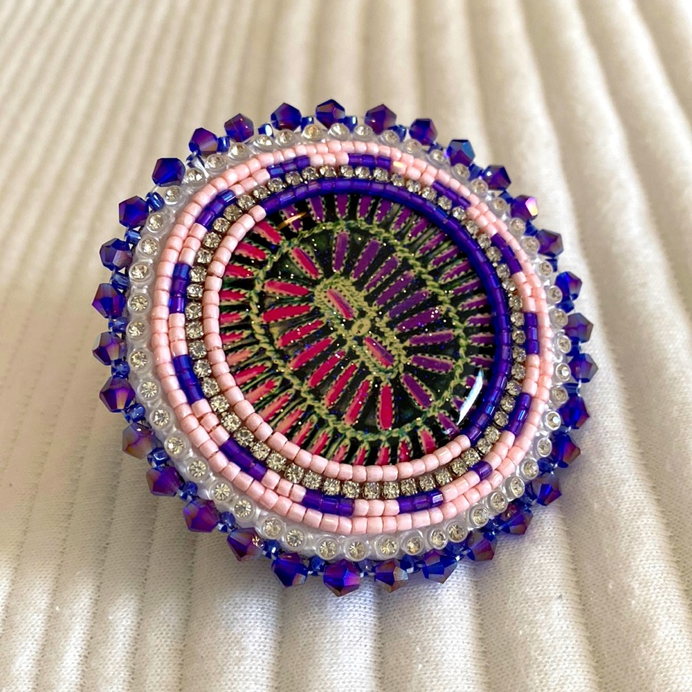 Navajo beaded ring adjustable